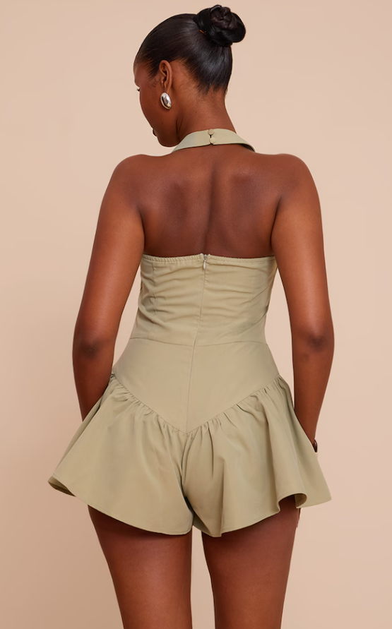 Hitita Sage Halter Neck Drop Waist Playsuit